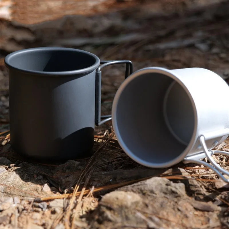 Kampeermok, aluminiumlegering, beker, toeristisch servies, picknickgerei, buitenkeuken