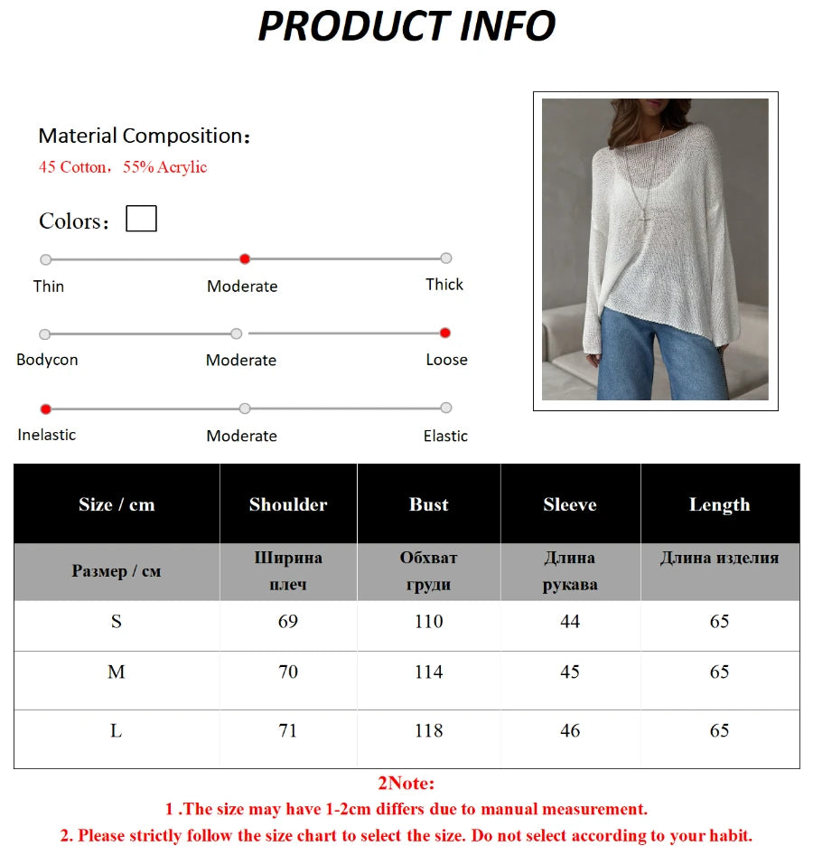 Bornladies Simple Solid Color Long Sleeved Sweater Women s Spring Knitted Hollow
