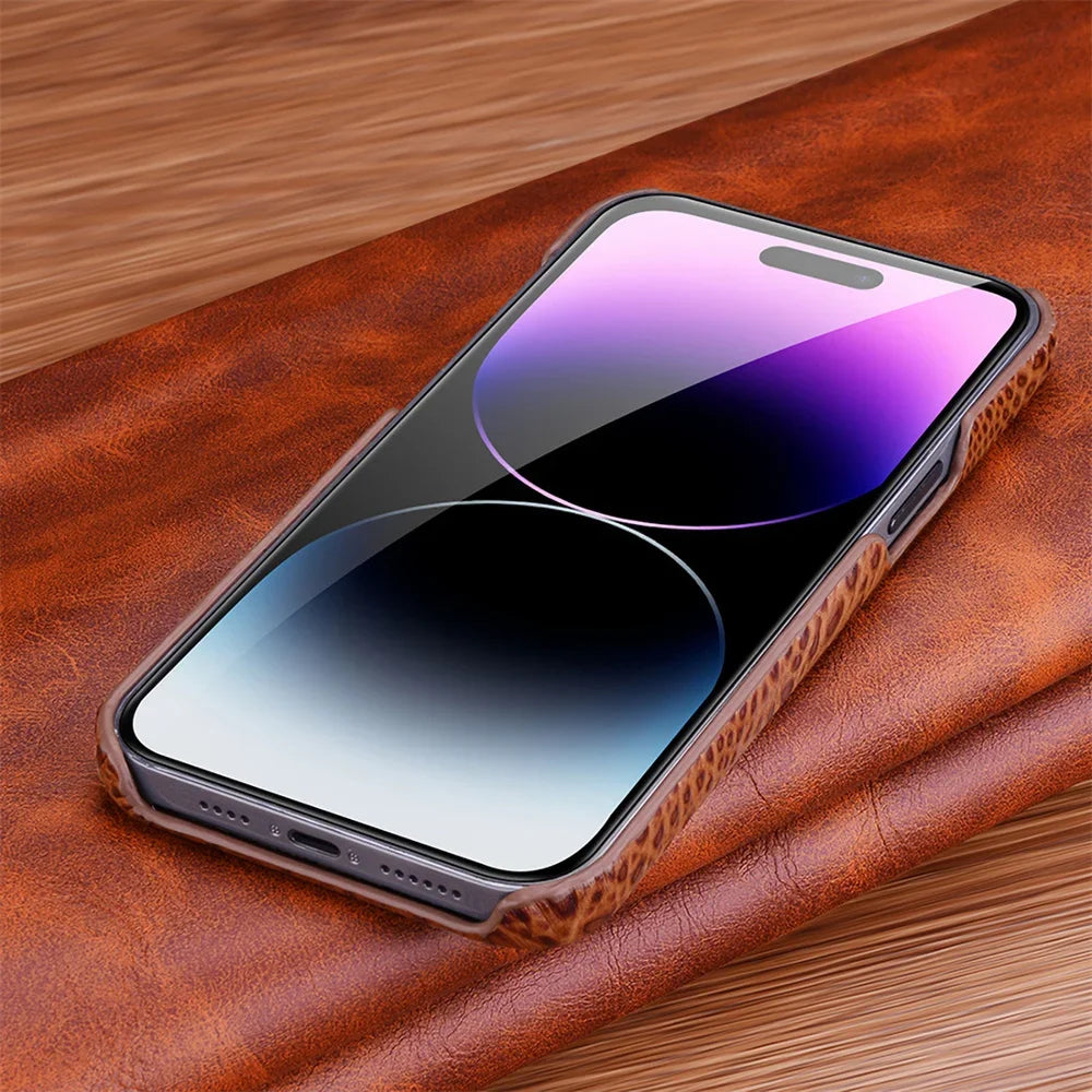 Leren telefoonhoesje voor iPhone 15 Pro Max hoesje met 3D krokodillenpatroon