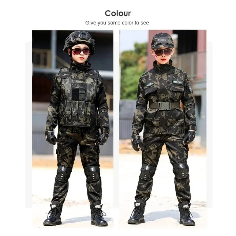 Tactical Military Uniform for Children s Day Camouflag Disguise Adult