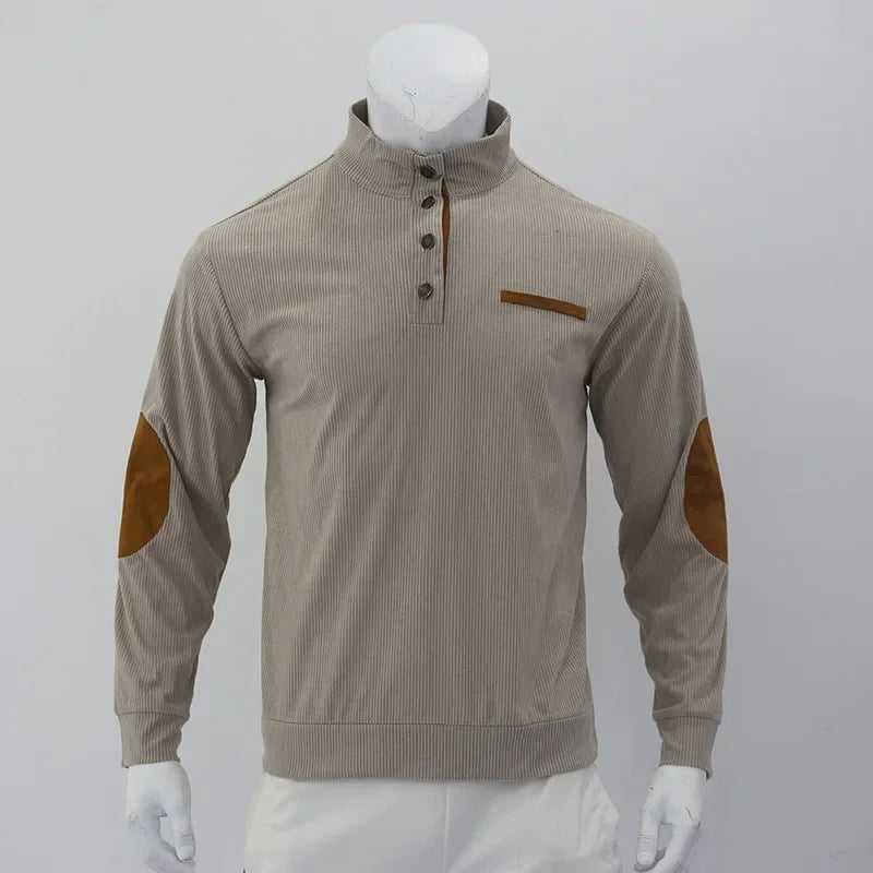 Casual Outdoor Men s Jacket Spring Autumn Corduroy Long Sleeve Stand Collar Sweatshirt Comfortable