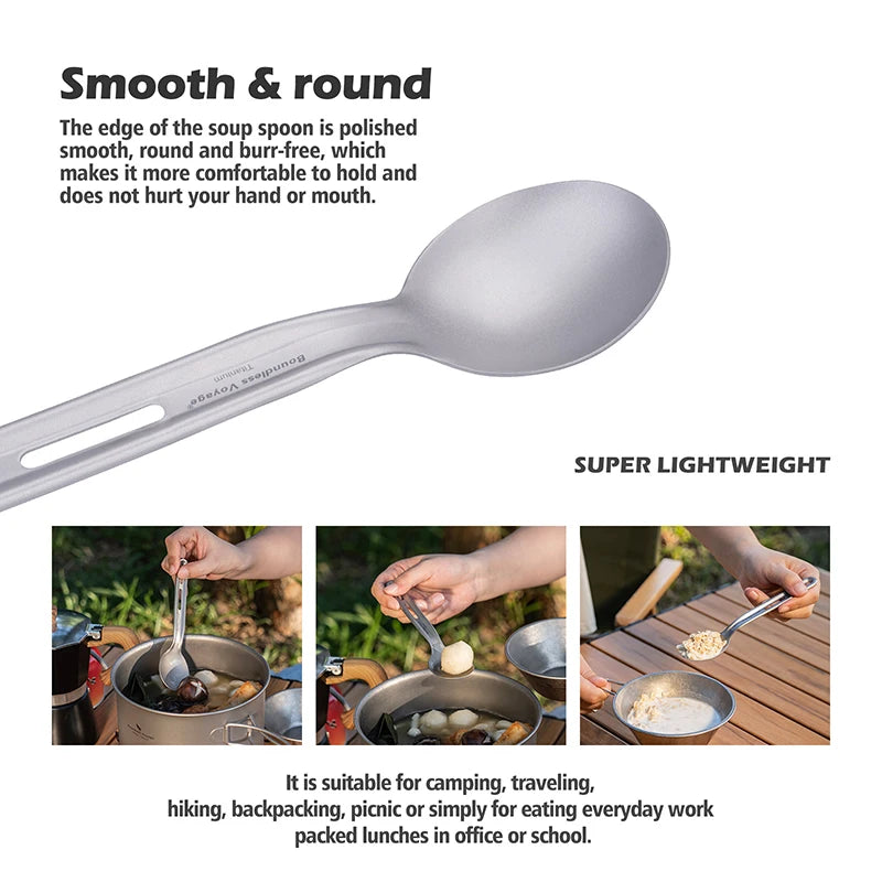 Boundless Voyage Camping Cutlery Set Titanium Knife Spoon Fork Chopsticks