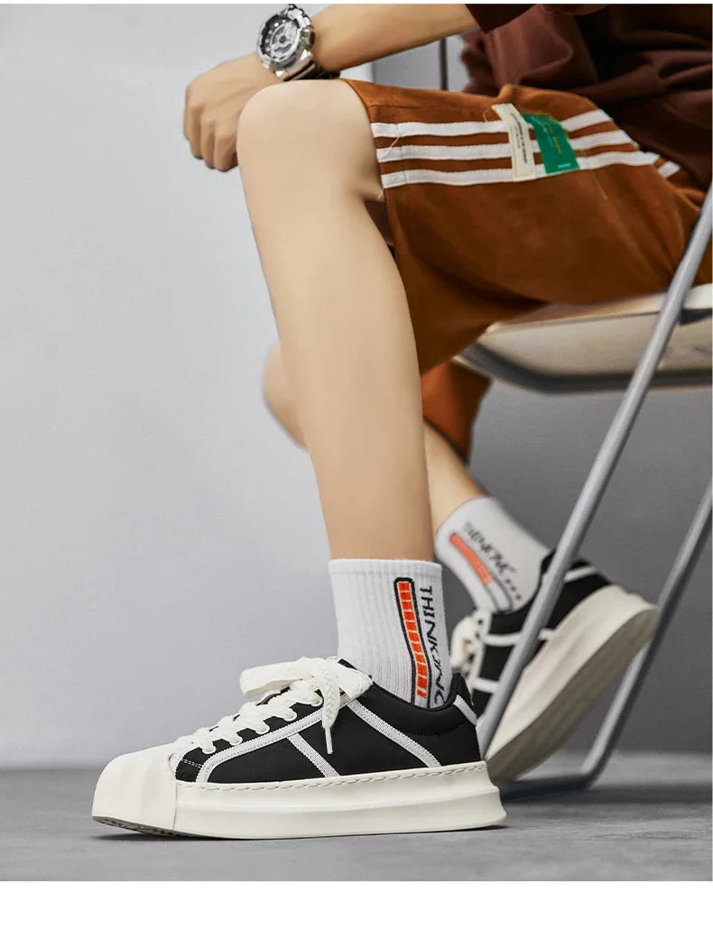 Casual Trendy Summer Shell Head Men s Shoes Breathable Niche Design Sensibility Sports White