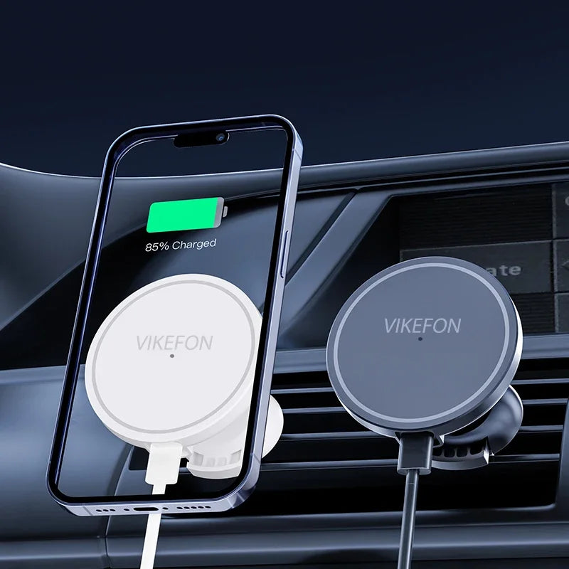 Magnetische auto mobiele telefoonhouder, draadloze oplader voor iPhone 15, 14, 13 en 12