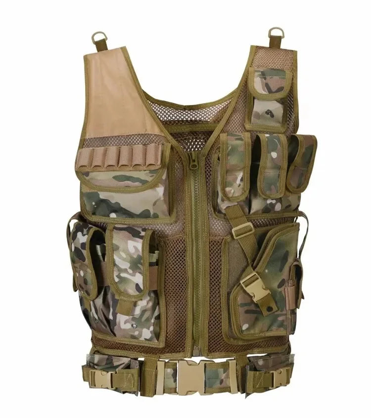 Adjustable Molle Tactical Vest Combat Body Armor Vests Security Guard Hunting