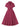 Tonval Fuchsia Solid Raglan Sleeve Buttons Elegant Dress Women Turn Down