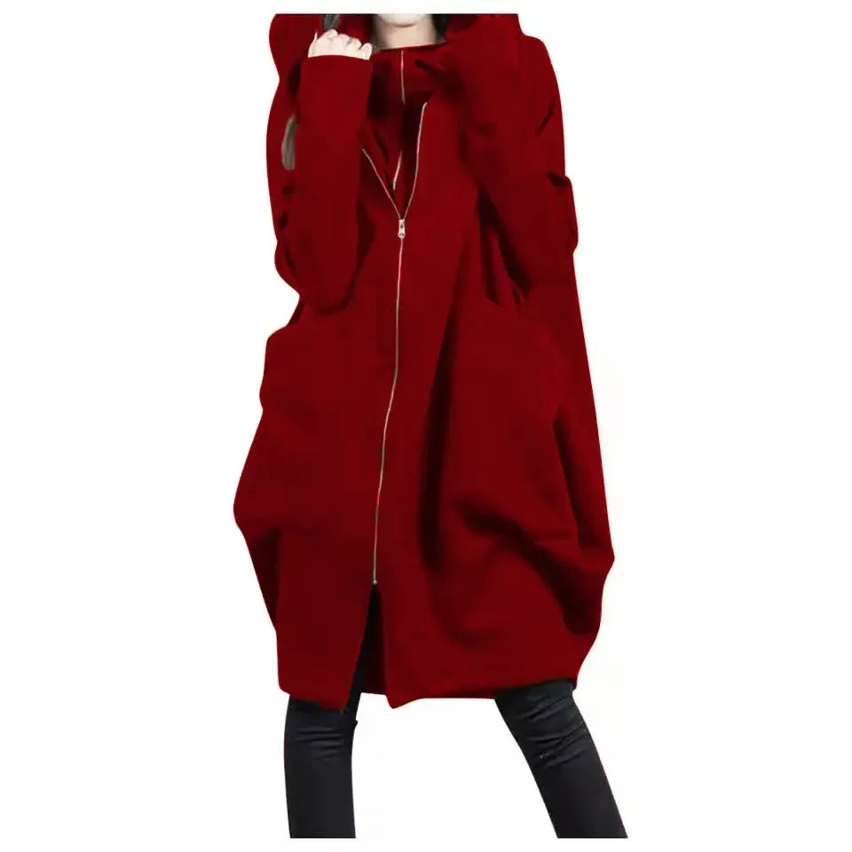 Hoodies Baggy Hooded Sweatshirt for Women Full Zip Up Woman Tops With Zipper In Loose Harajuku
