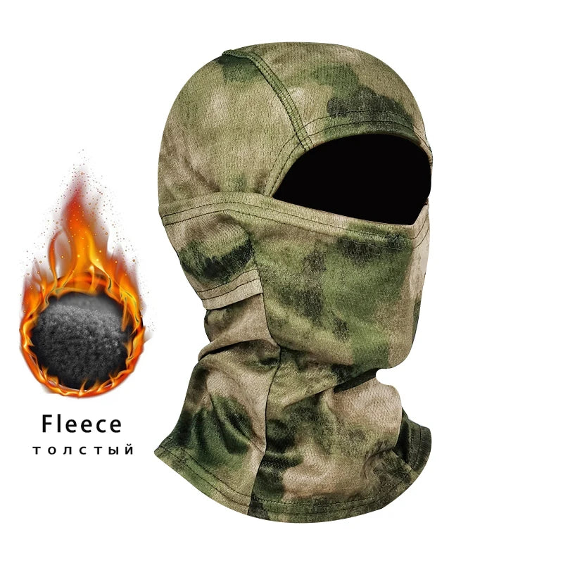 Winter Fleece Warm Camouflage Balaclava Outdoor Cold proof Ski Cycling Full Face
