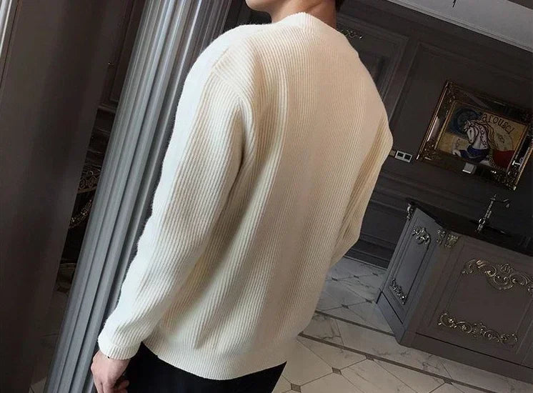 Man Clothes Coat Zipper Plain Knitted Sweaters for Men Jacket Zip up Cardigan