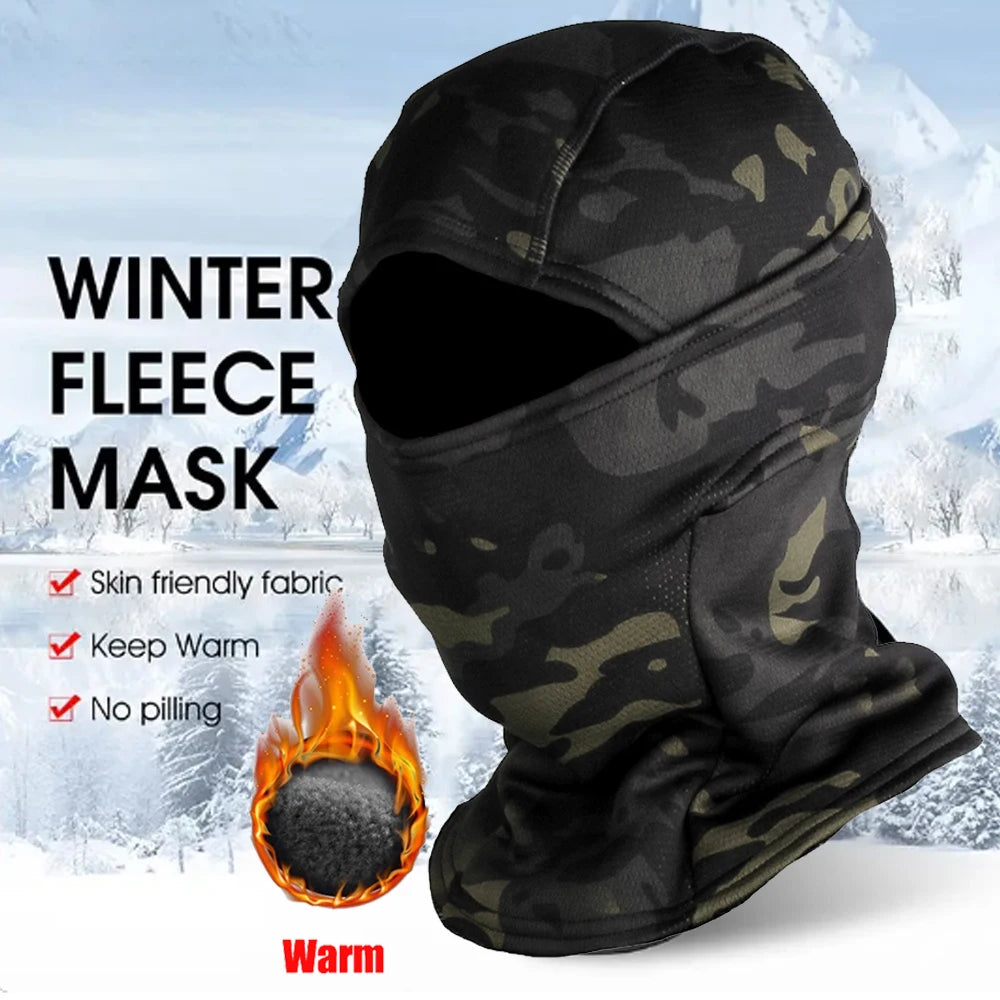 Winter Fleece Warm Camouflage Balaclava Outdoor Cold proof Ski Cycling Full Face