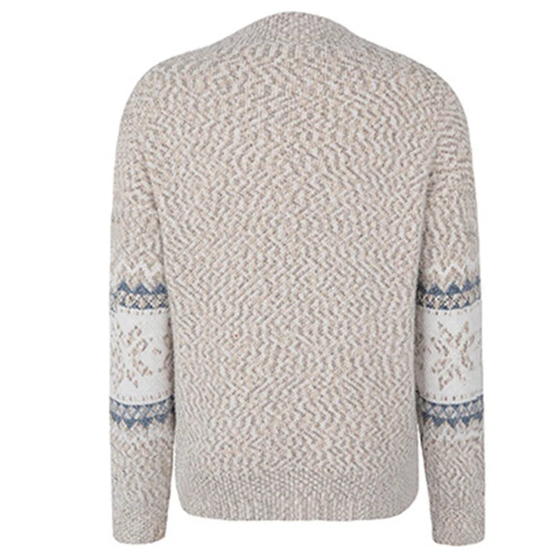 Kerstmixkleur gebreide trui dames met omslagkraag truien dames herfst