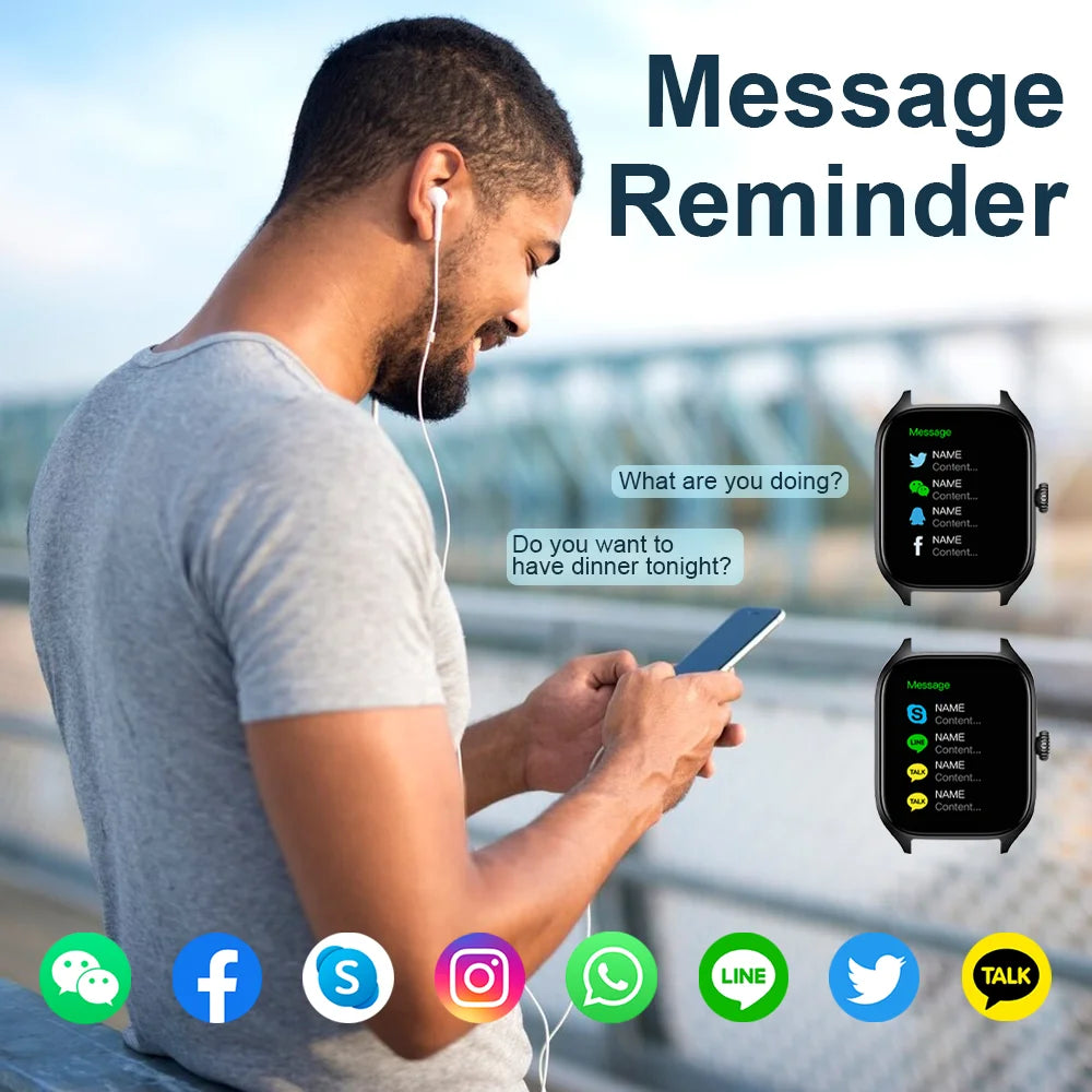 Laxasfit H9 Smart Watch Bellen Oproepen Beantwoorden Oefeningen Tracken Hartslag