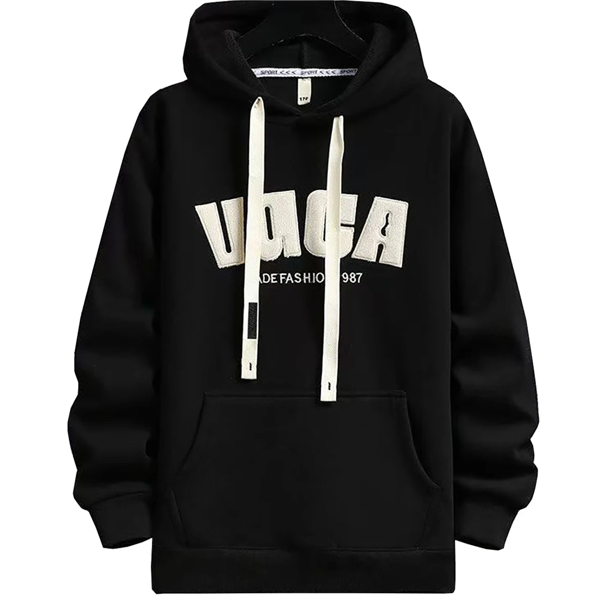 Men s Hoodie With Solid Color Printed Letters Double Layered Thick Hoodie Young People Autumn Winter