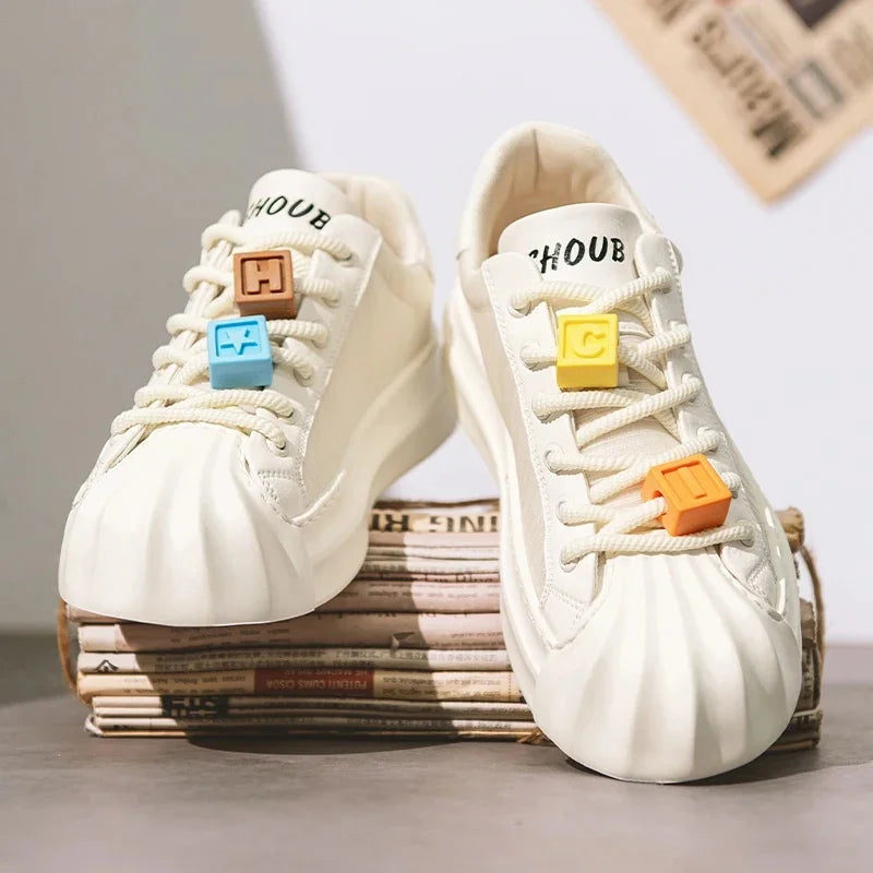 Casual Trendy Summer Shell Head Men s Shoes Breathable Niche Design Sensibility Sports White