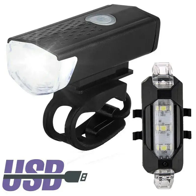 USB LED oplaadbare fietsverlichtingsset MTB racefiets voor- en achterkoplamp