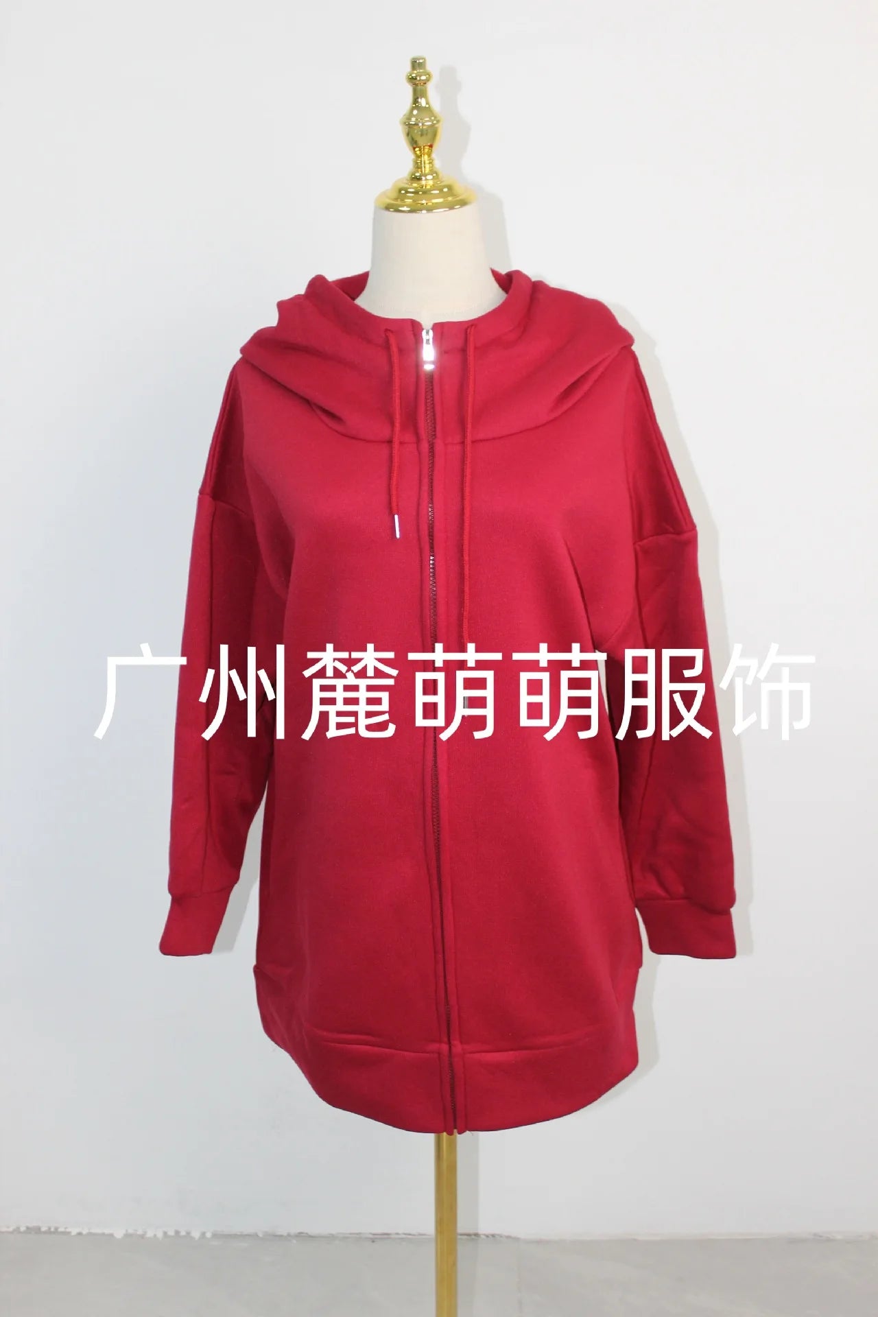 Gepersonaliseerde herfst- en wintertrui met capuchon, lange pluche trui met rits