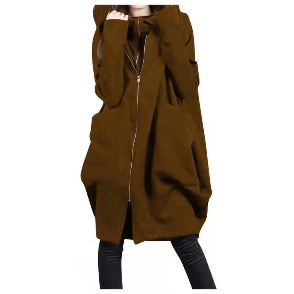 Hoodies Baggy Hooded Sweatshirt for Women Full Zip Up Woman Tops With Zipper In Loose Harajuku