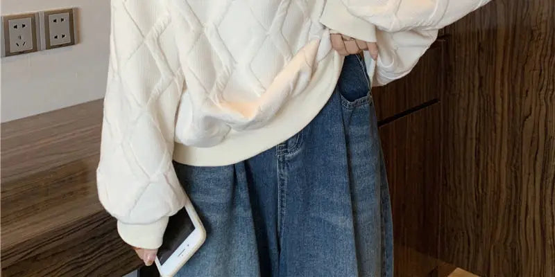 Driedimensionale sweatshirt met rits voor dames, herfst- en wintertop