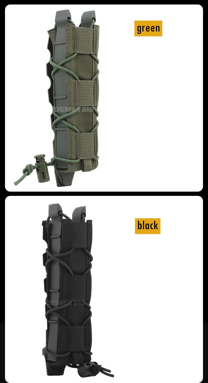 Tactical Pistol Magazine Pouch Fits MP5 MP7 .45 Single Open Top MOLLE 9mm Fast Mag Pouches
