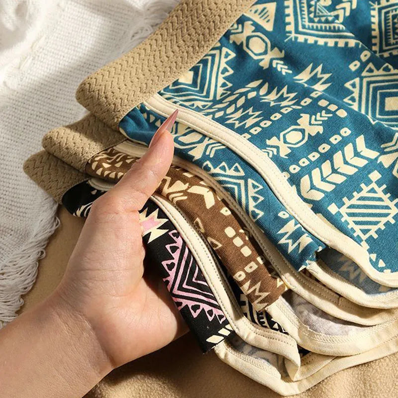 3-delige set herenondergoed Amerikaanse retro etnische stijl platte broek ademend
