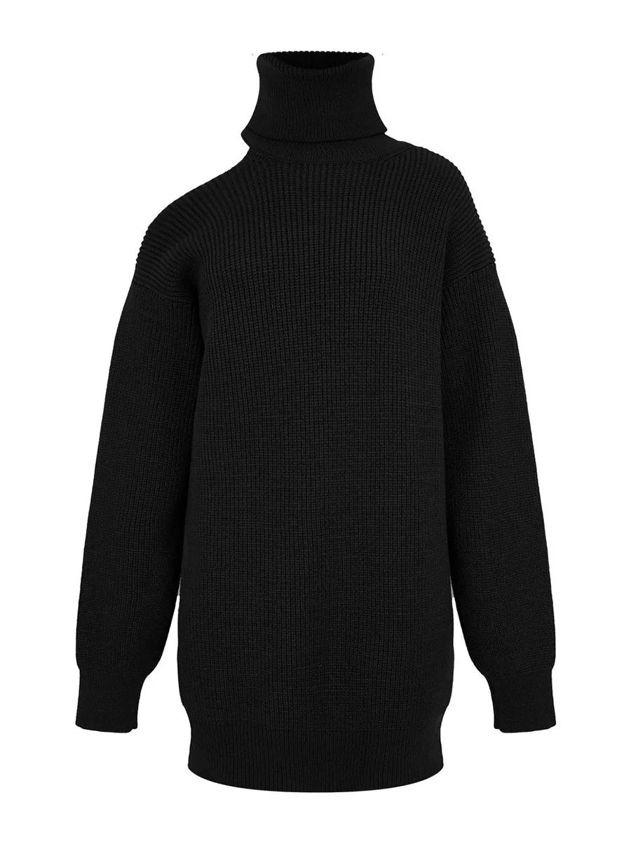 Bornladies Dames coltrui met uitgesneden schouders, lange mouwen en geribbelde breisels