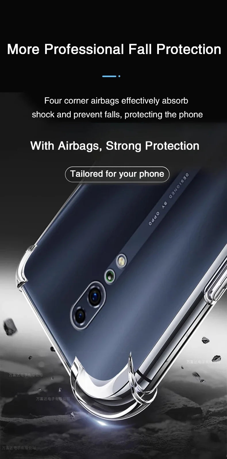 Transparent TPU Silicone Soft Phone Case for Oppo Reno2 Z F Reno 2 2Z 2F 10X