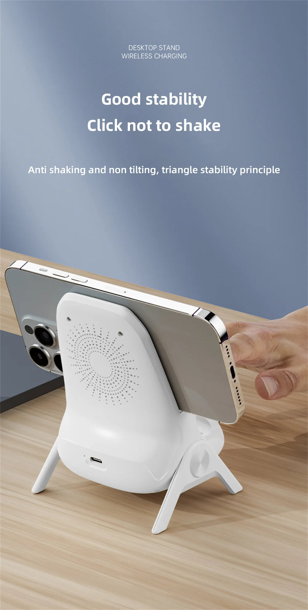 Draadloze snelladers voor op het bureau, universele snellaadbeugel voor mobiele telefoons