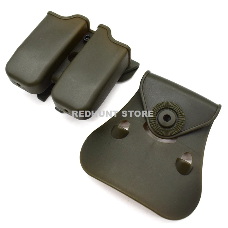Tactical Double Magazine Holster Universal 9mm .40 Caliber Stack Mag Holder with 1.5 2 Inches Belt