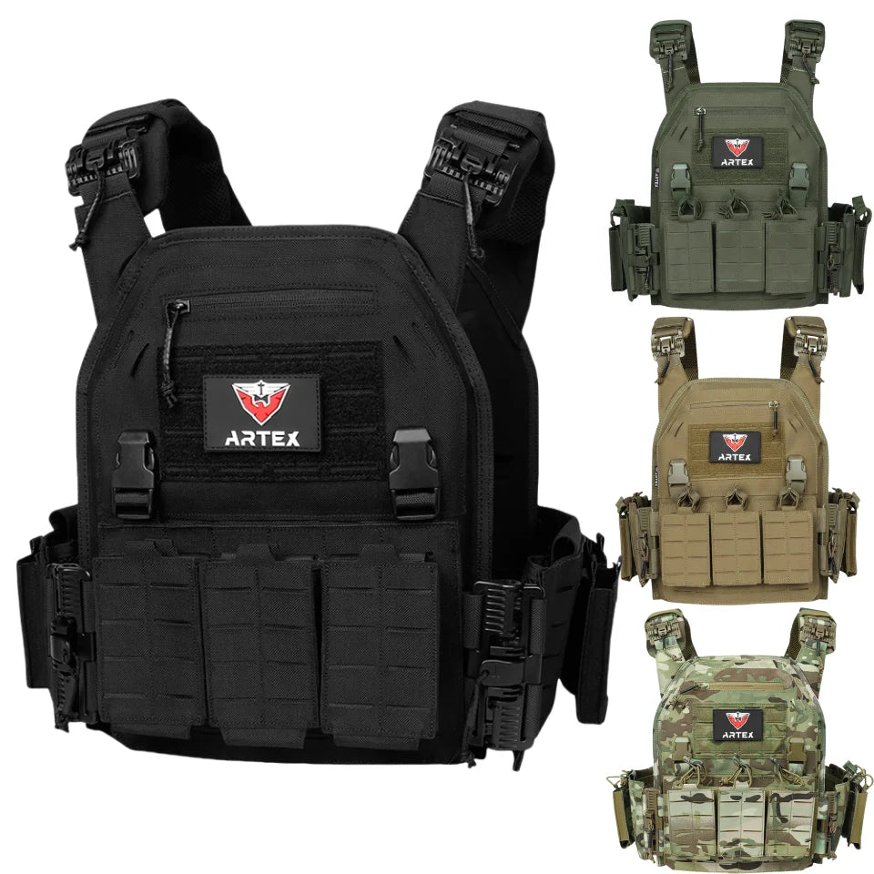 Tactical Plate Carrier Quick Release Fast Adjust Cummerbund Laser Cut Vest