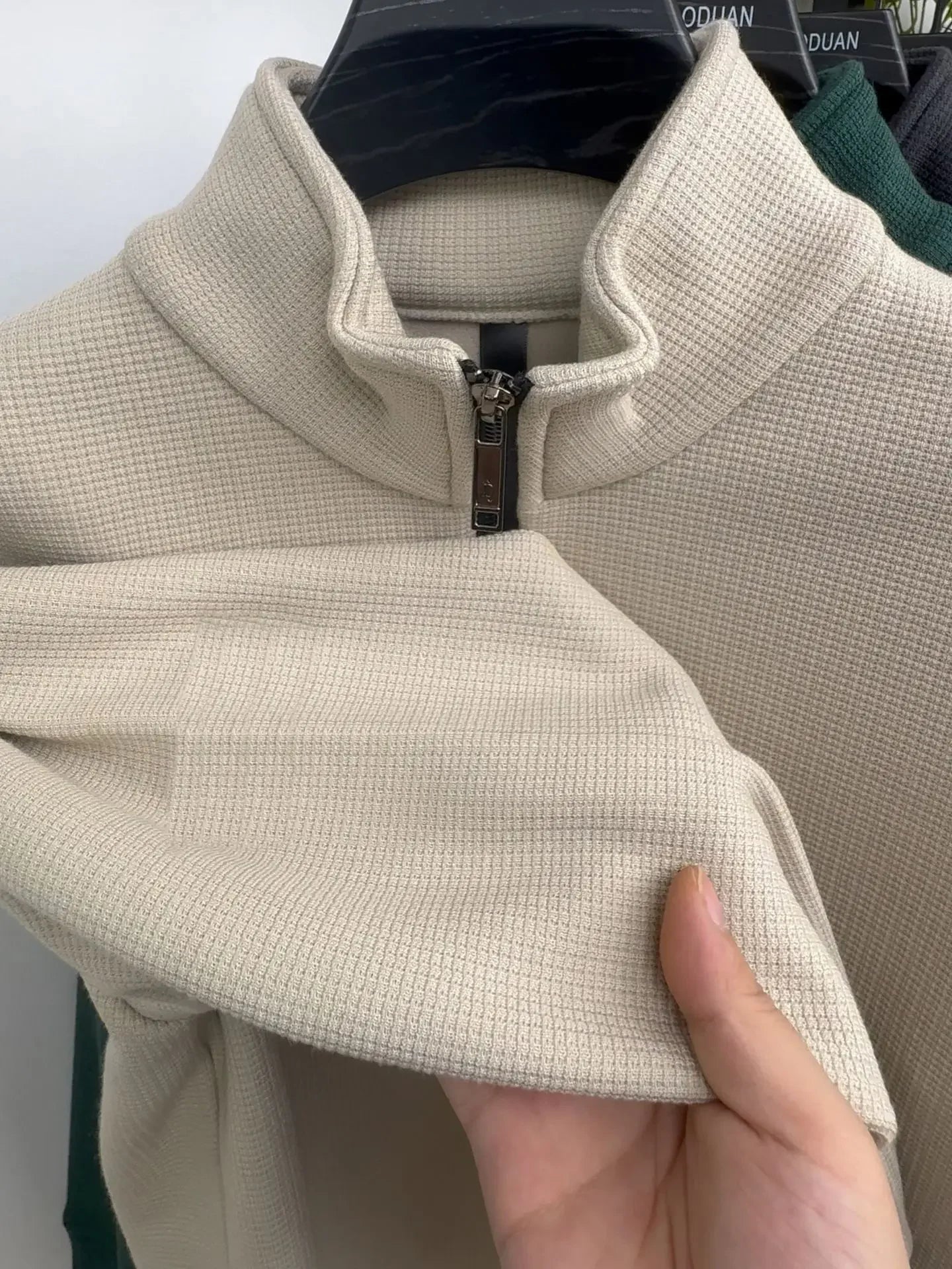 Thickened Fleece Zipper Hoodie Men s Long Sleeve Stand Collar Warm Outerwear Shirt Autumn Winter