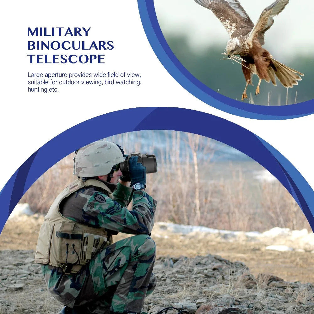 Binoculars 10x50 Marine Military Telescope Adults Waterproof With Rangefinder