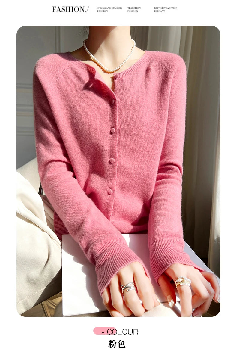 Женские кардиганы WinvyNee из 100% шерсти, свитер, однотонные, повседневные, тёплые, верхняя одежда, трикотаж