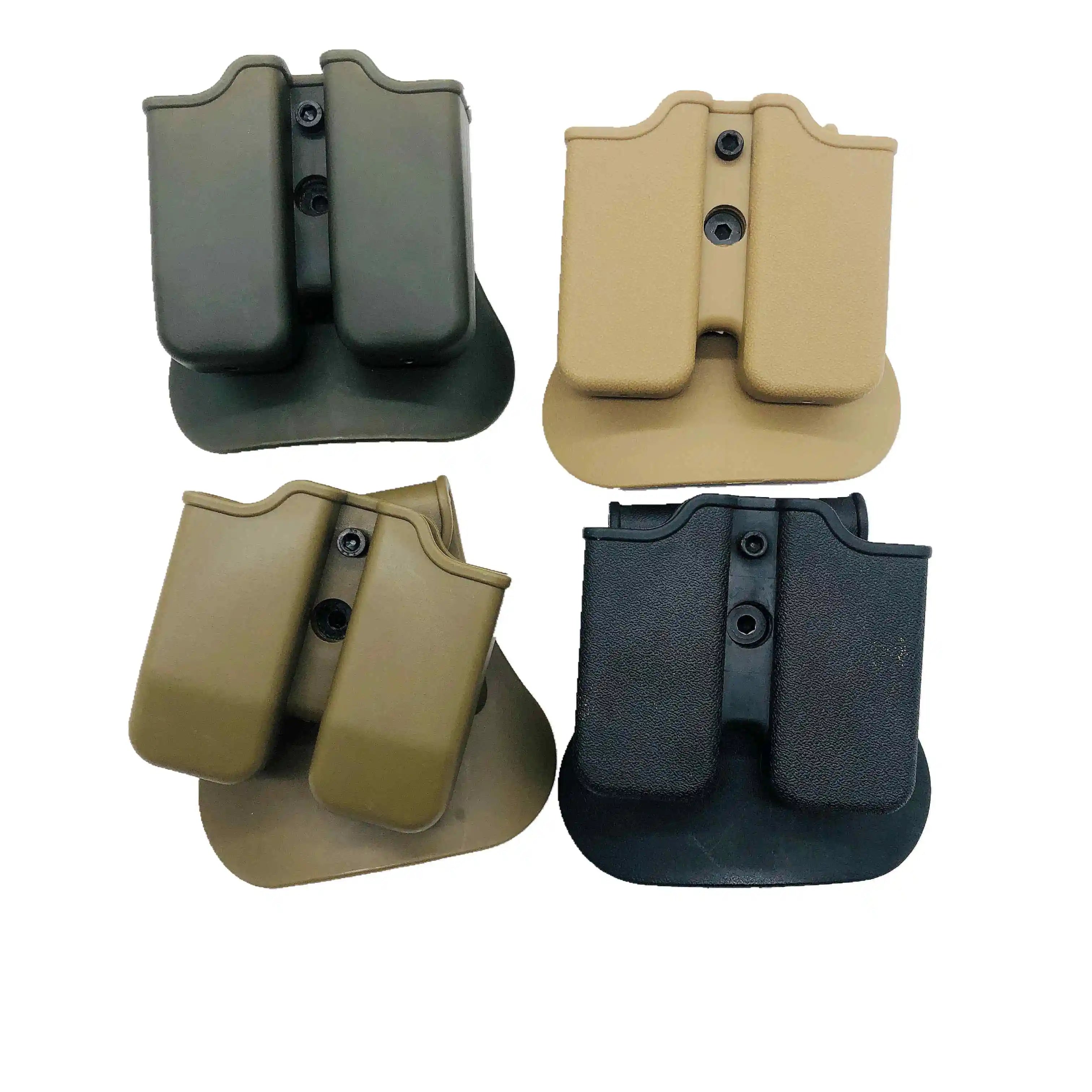 Tactical Double Magazine Holster Universal 9mm .40 Caliber Stack Mag Holder with 1.5 2 Inches Belt