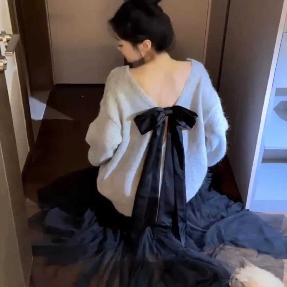 Весна-осень, V-образный вырез, длинный рукав, модный женский свитер, повседневный, для улицы