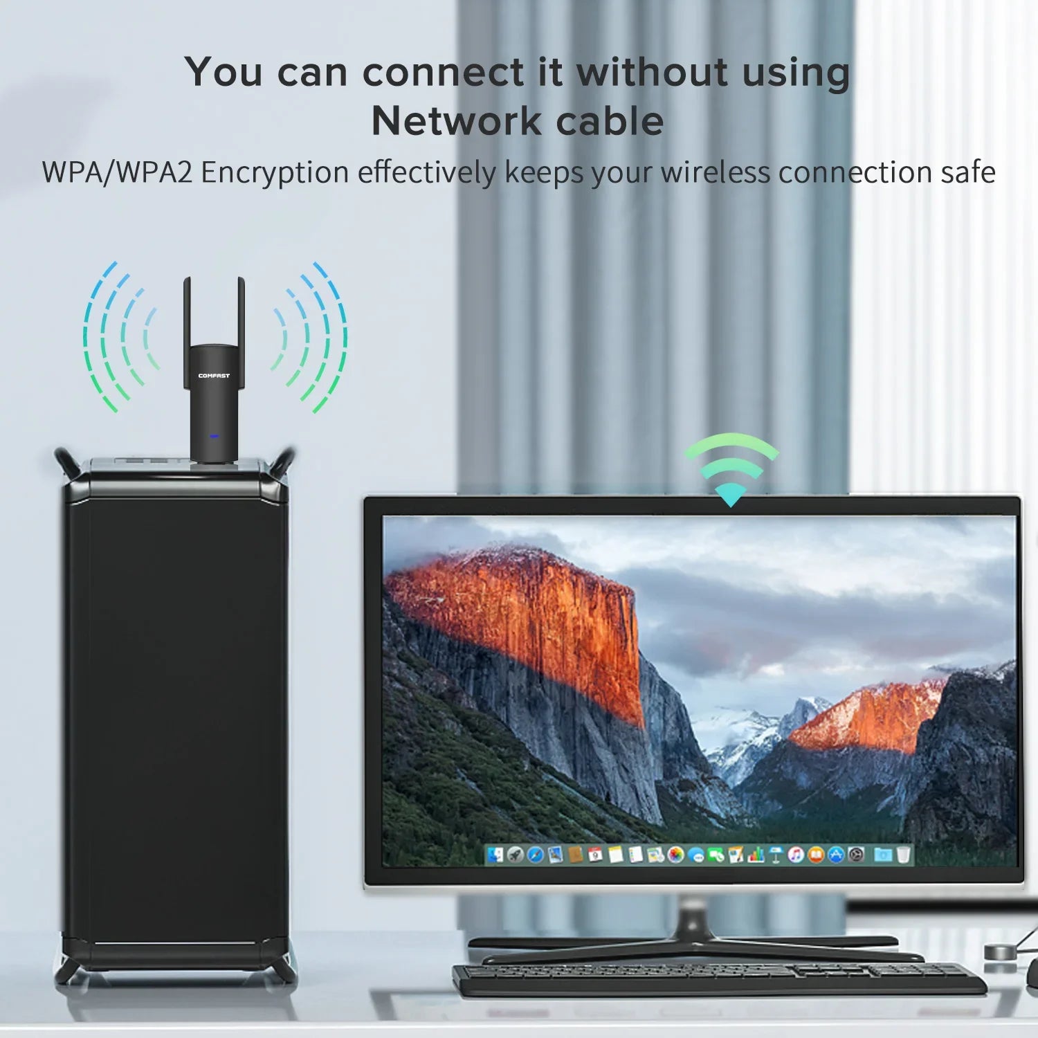 Comfast 1300Mbps USB Wifi-adapter Dual Band 2.4g 5.8g Ethernet Wi-Fi Dongle