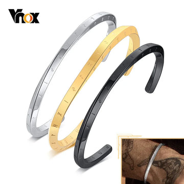 Vnox Rock Punk Nordic Vikings Cuff Bangle Bracelets for Men, Stainless Steel