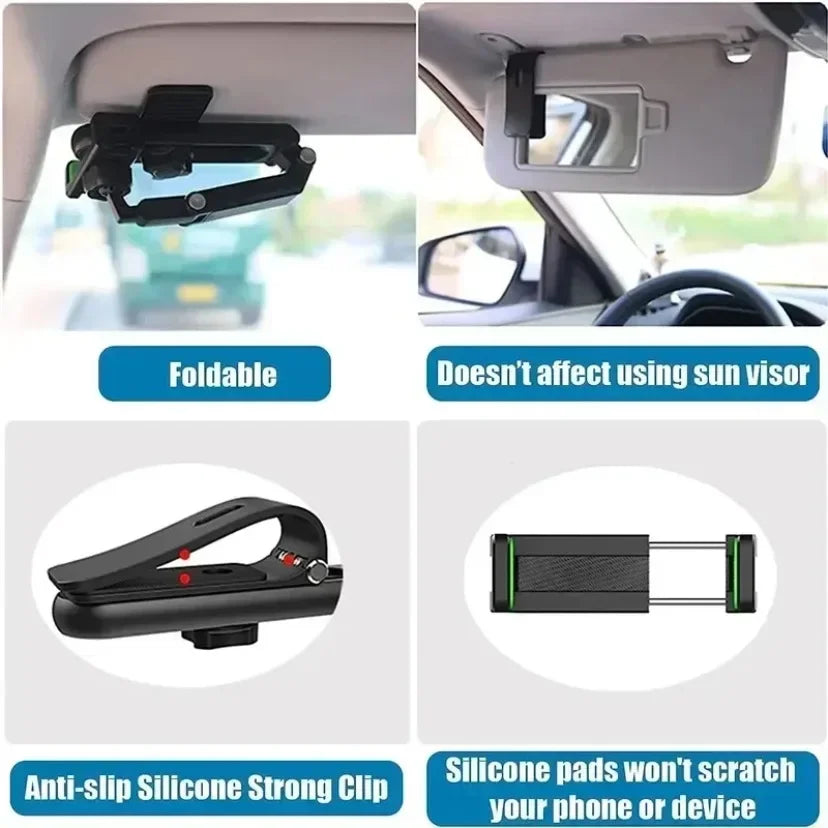 Verstelbare, draaibare, multifunctionele autotelefoonhouder, automatische achteruitkijkspiegelstoel