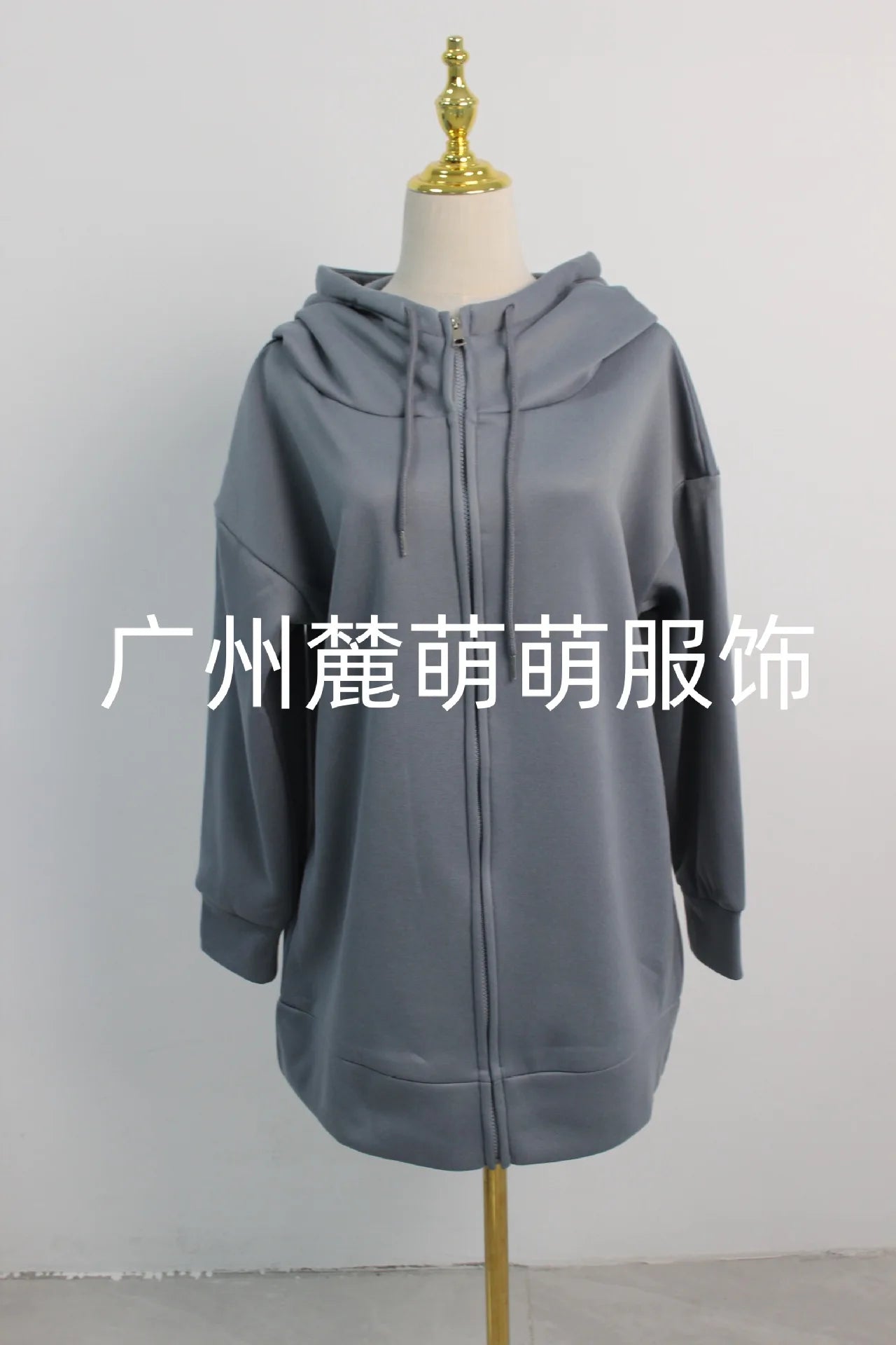 Gepersonaliseerde herfst- en wintertrui met capuchon, lange pluche trui met rits