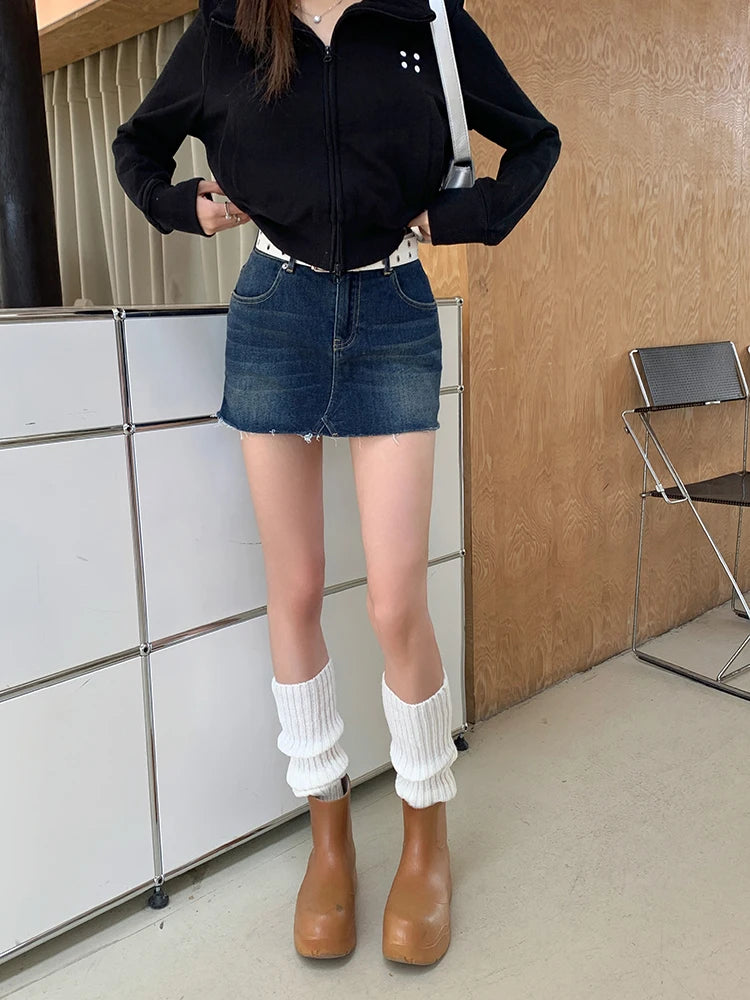 Coltruien voor dames, effen ritsontwerp, chique Koreaanse stijl, eenvoudig