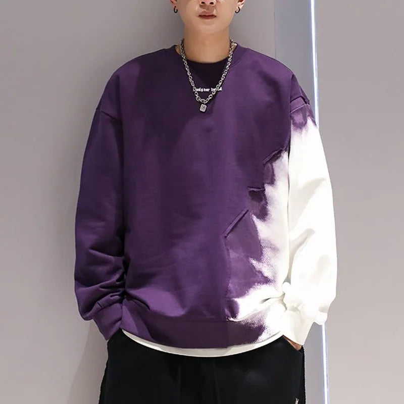 Autumn Winter American Fashion Brand Gradient Round Neck with Plush Plush and