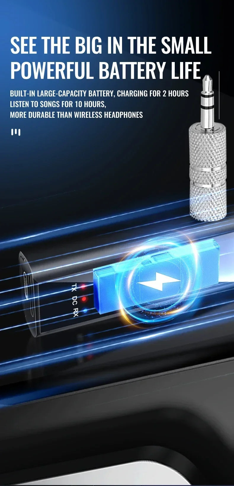 2-in-1 Bluetooth 5.4 audio-ontvanger, zender, stereomuziek, draadloze adapter