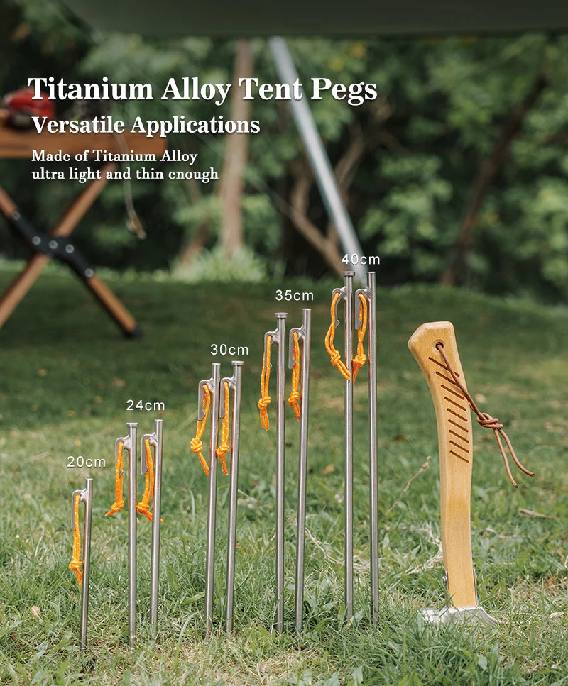 Boundless Voyage Titanium Alloy Tent Pegs Heavy Duty Nails Camping Stakes Hard