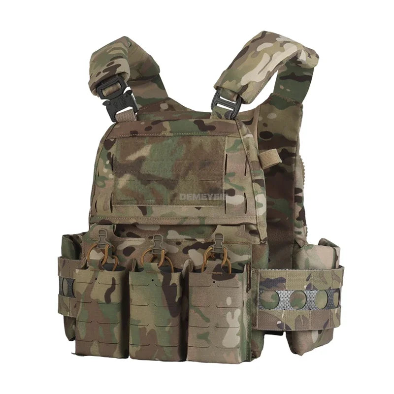 Tactical Vest Airsoft Plate Carrier Military Training Modular Molle System with Triple Magazine