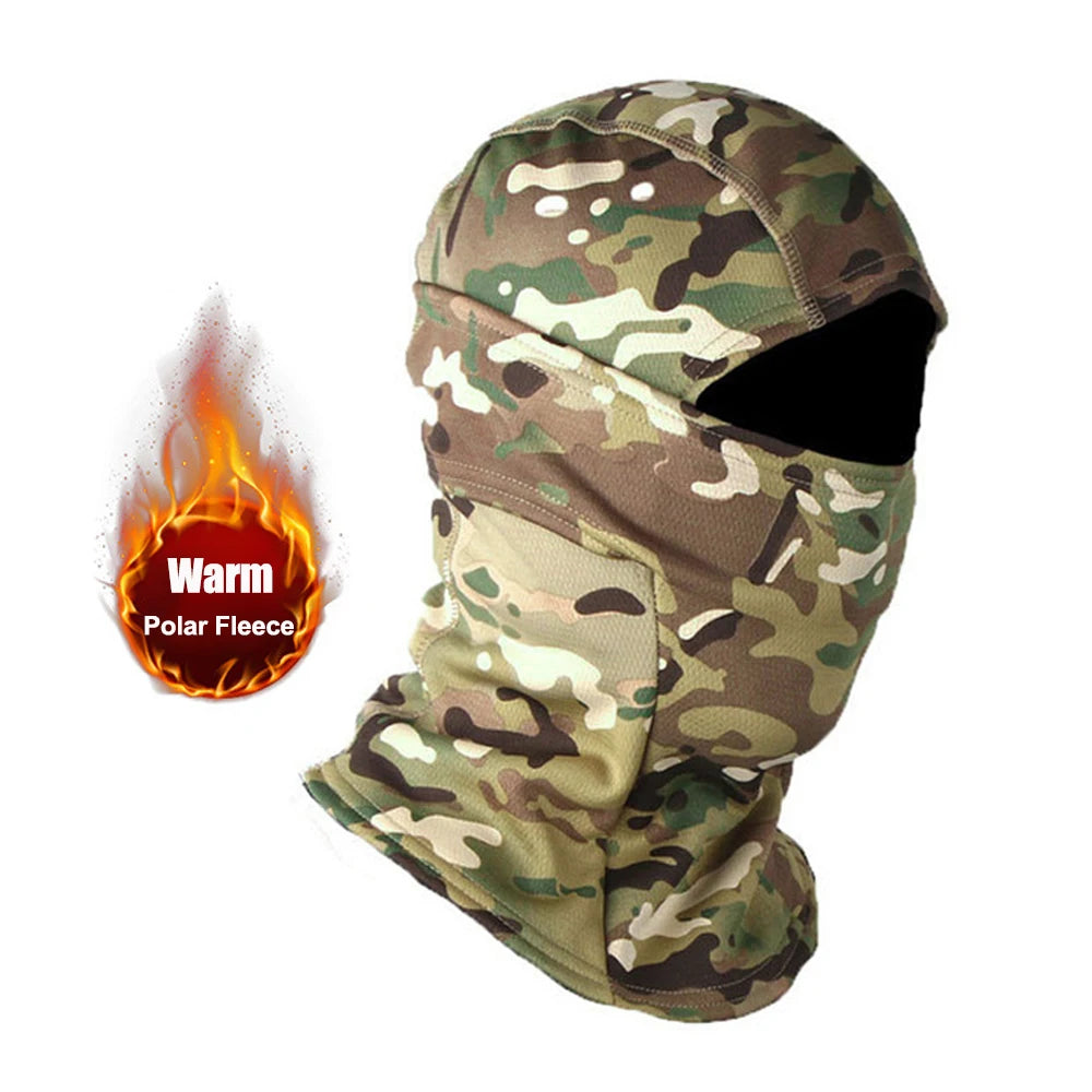 Winter Fleece Warm Camouflage Balaclava Outdoor Cold proof Ski Cycling Full Face
