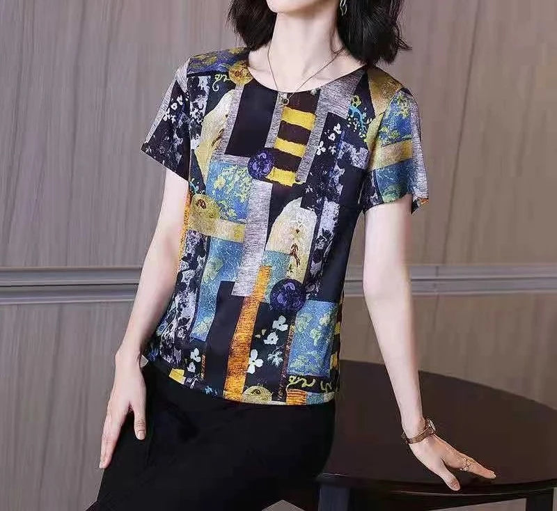 Dames T-shirt Zomer Korte Mouw Trui T-shirts Losse Dameskleding O-hals