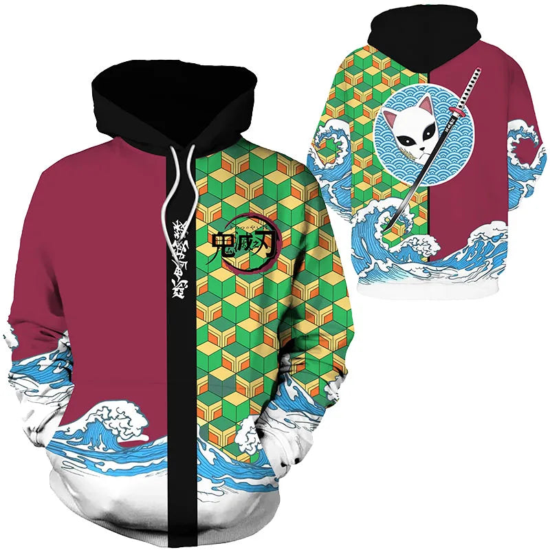 Anime Demon Slayer Kimetsu No Yaiba 3D Hoodies Men Fashion Long Sleeve Sweatshirts Women Casual