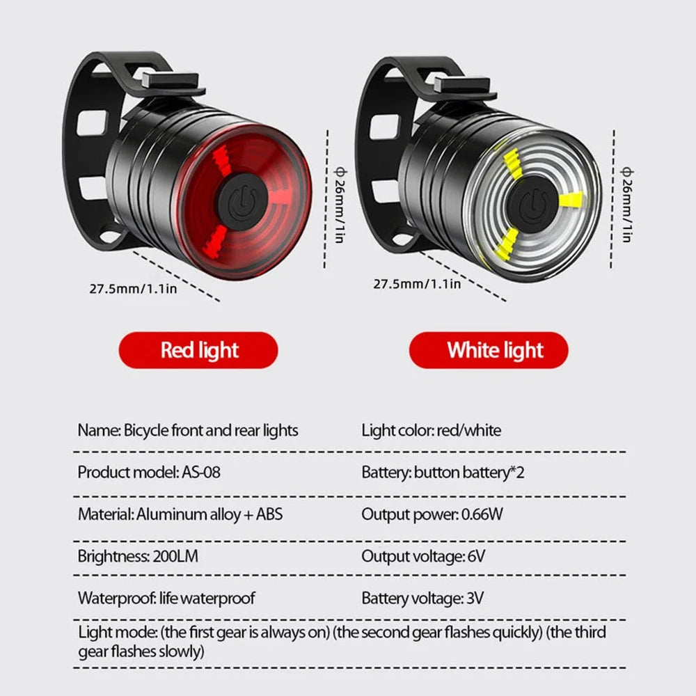 Fietsachterlicht, zaklamp voor fietsen, led, waterdicht