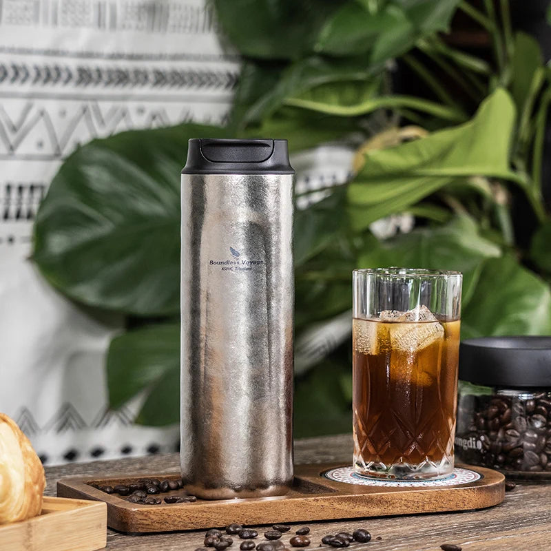 Boundless Voyage 450ml Titanium French Press Coffee Flask Double Walled