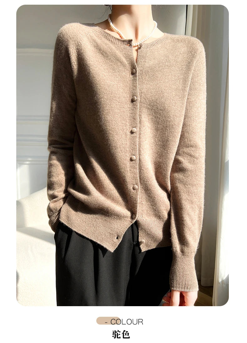 Женские кардиганы WinvyNee из 100% шерсти, свитер, однотонные, повседневные, тёплые, верхняя одежда, трикотаж