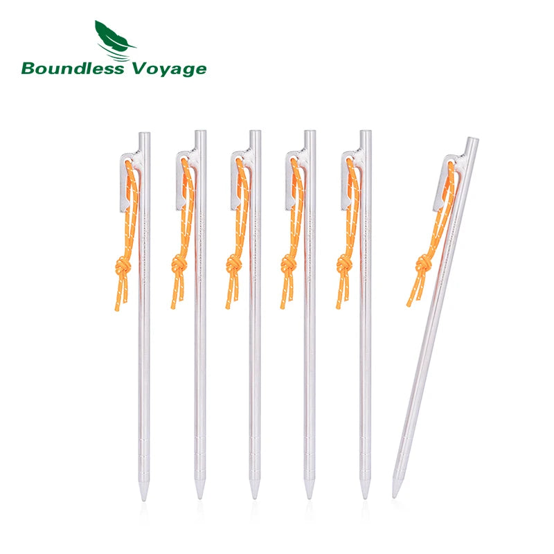 Boundless Voyage Titanium Alloy Tent Pegs Heavy Duty Nails Camping Stakes Hard